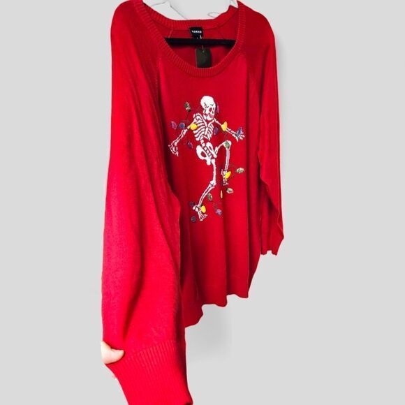TORRID Plus Size 3X Red Skeleton PulloverโCrew Neck Sweater. - Picture 5 of 17